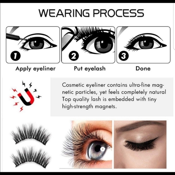 Magnetic false eyelashes eyeliner set with mirror - Picture 5 of 9